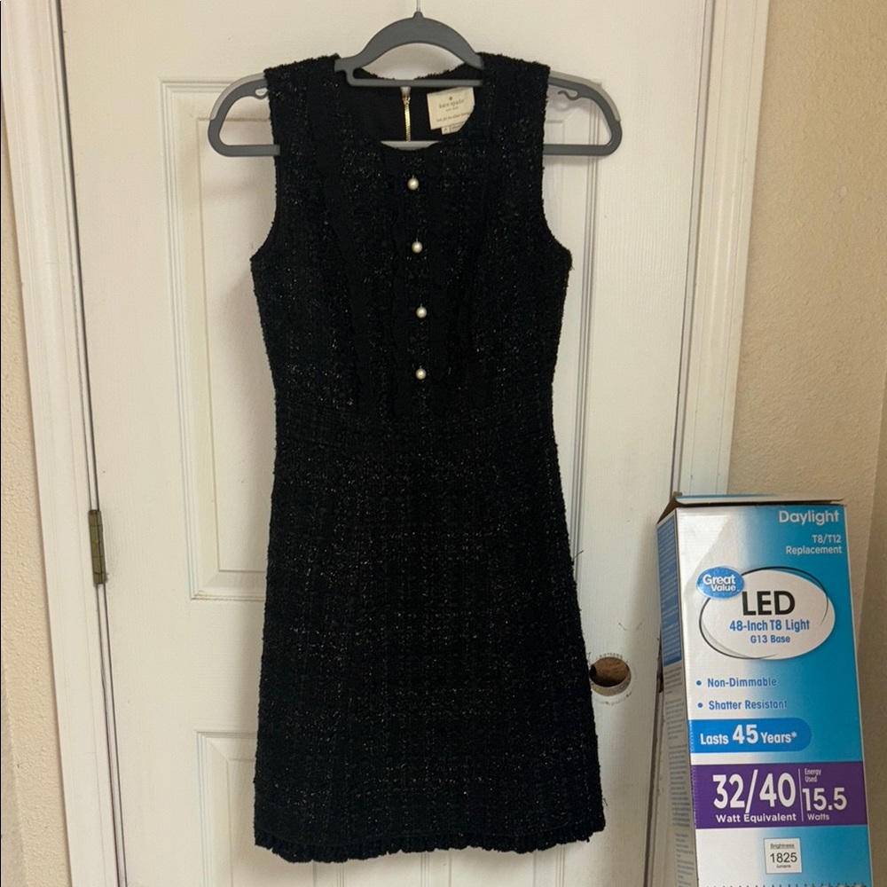 Kate Spade Black Textured Mini Dress